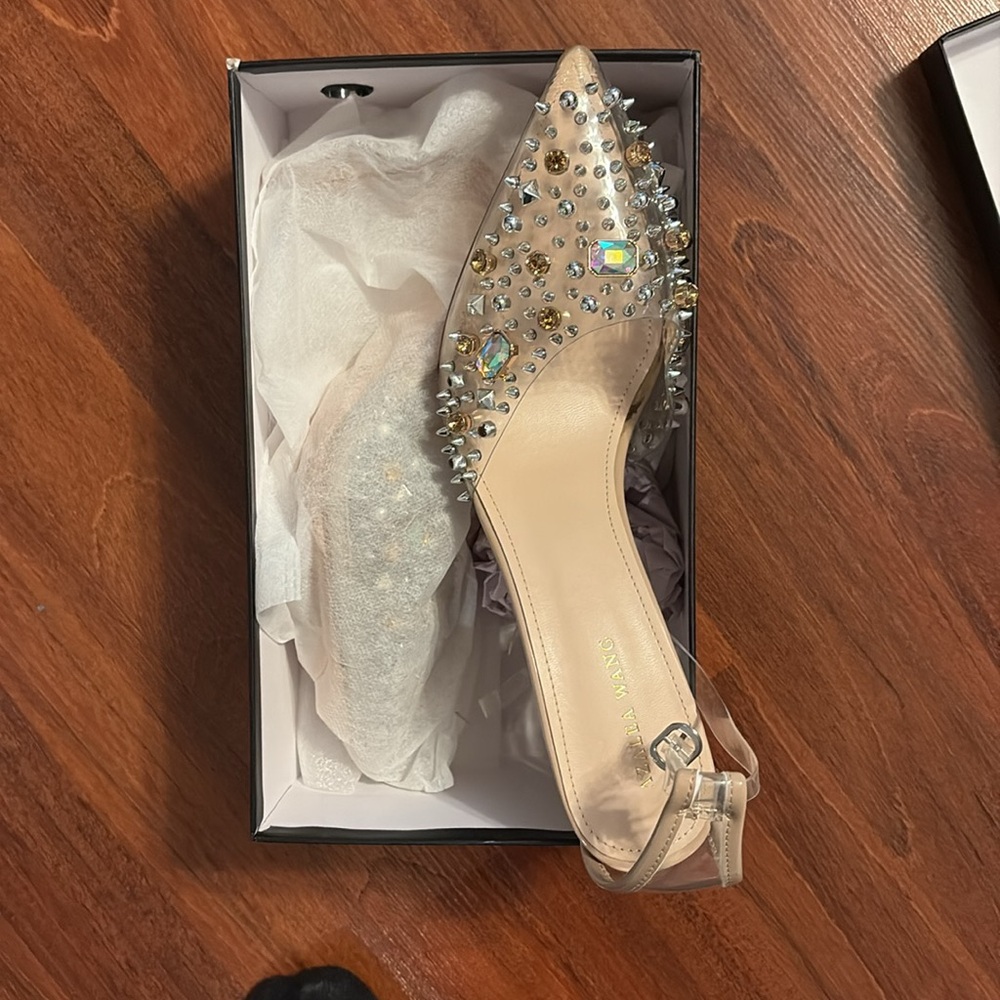 Azalea Wang Embellished PVC Pointed Toe Heels. Brand new sending an offering. - Picture 4 of 8